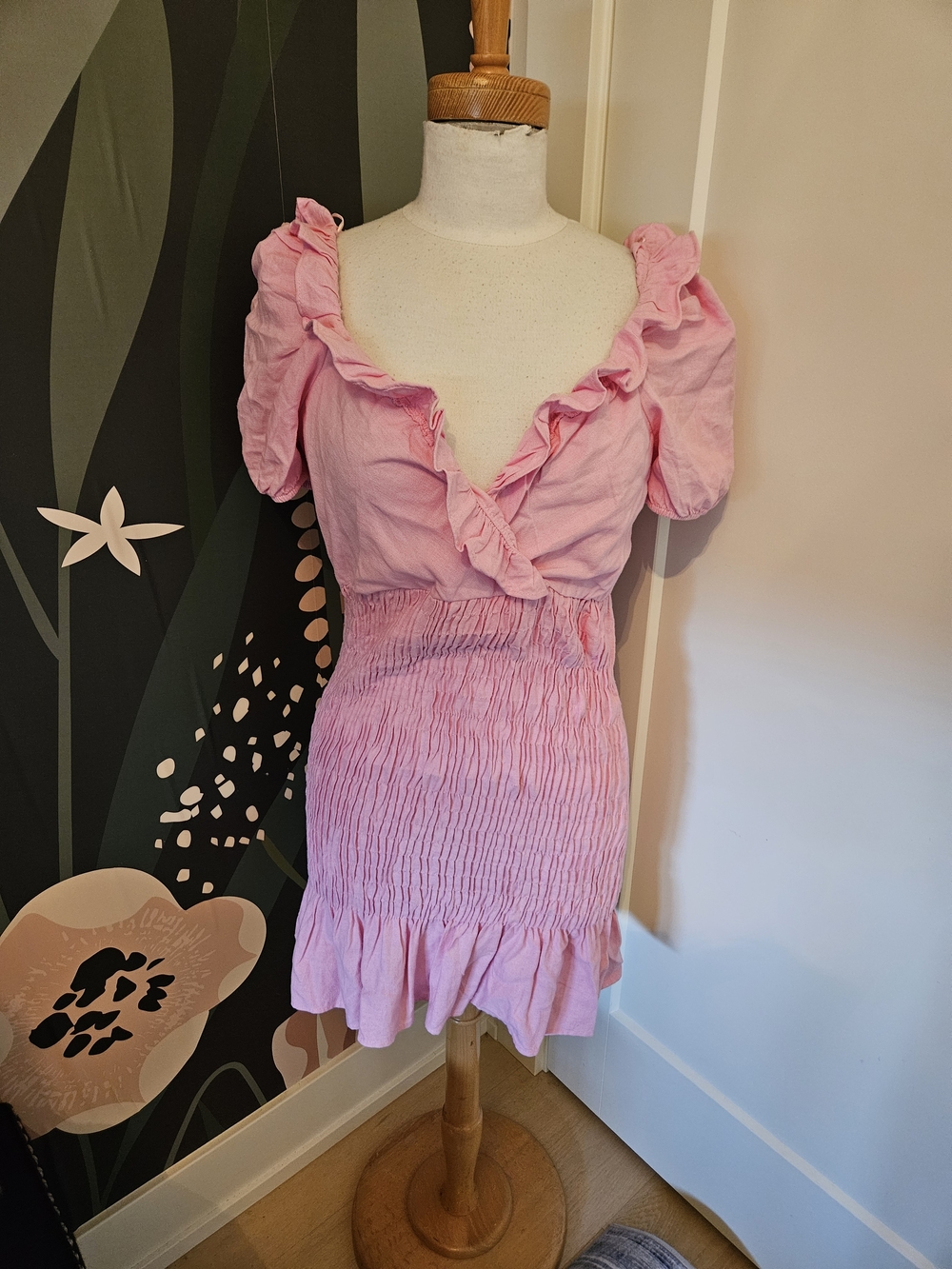 Zara Pink Ruffle-Trim Top